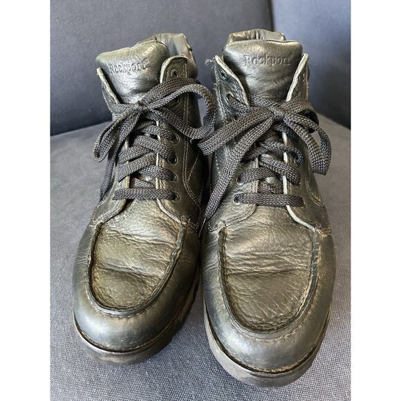 Rockport Hydroshield Ankle Boots Mens 12 M Black Waterproof Moc Toe Lace Up Work - Picture 2 of 8